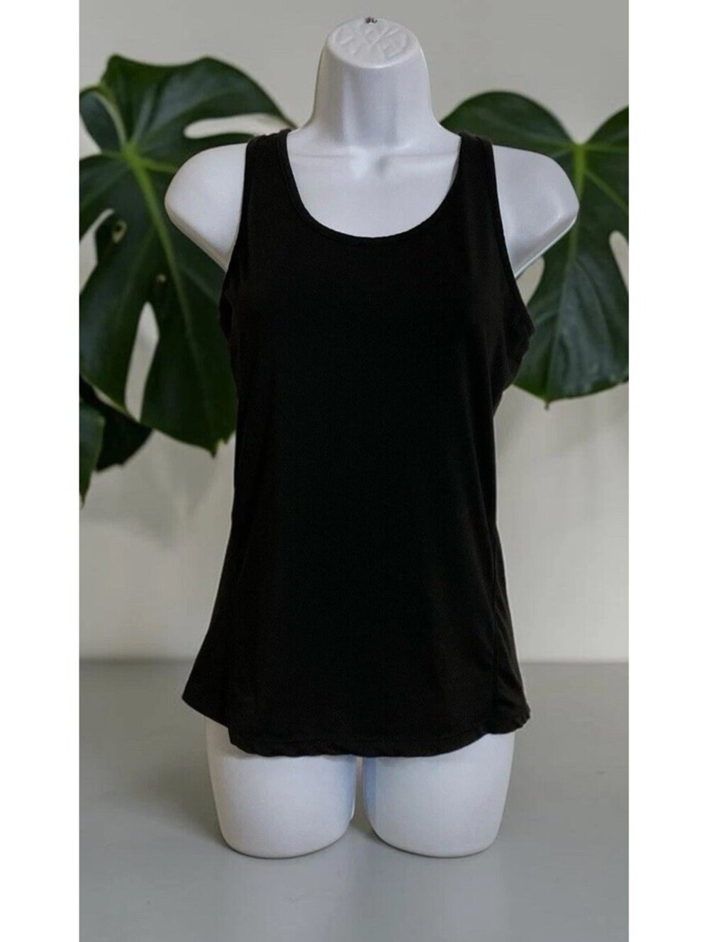 Women Black Pullover Sleeveless Polyester Dri-Fit Top Sz S